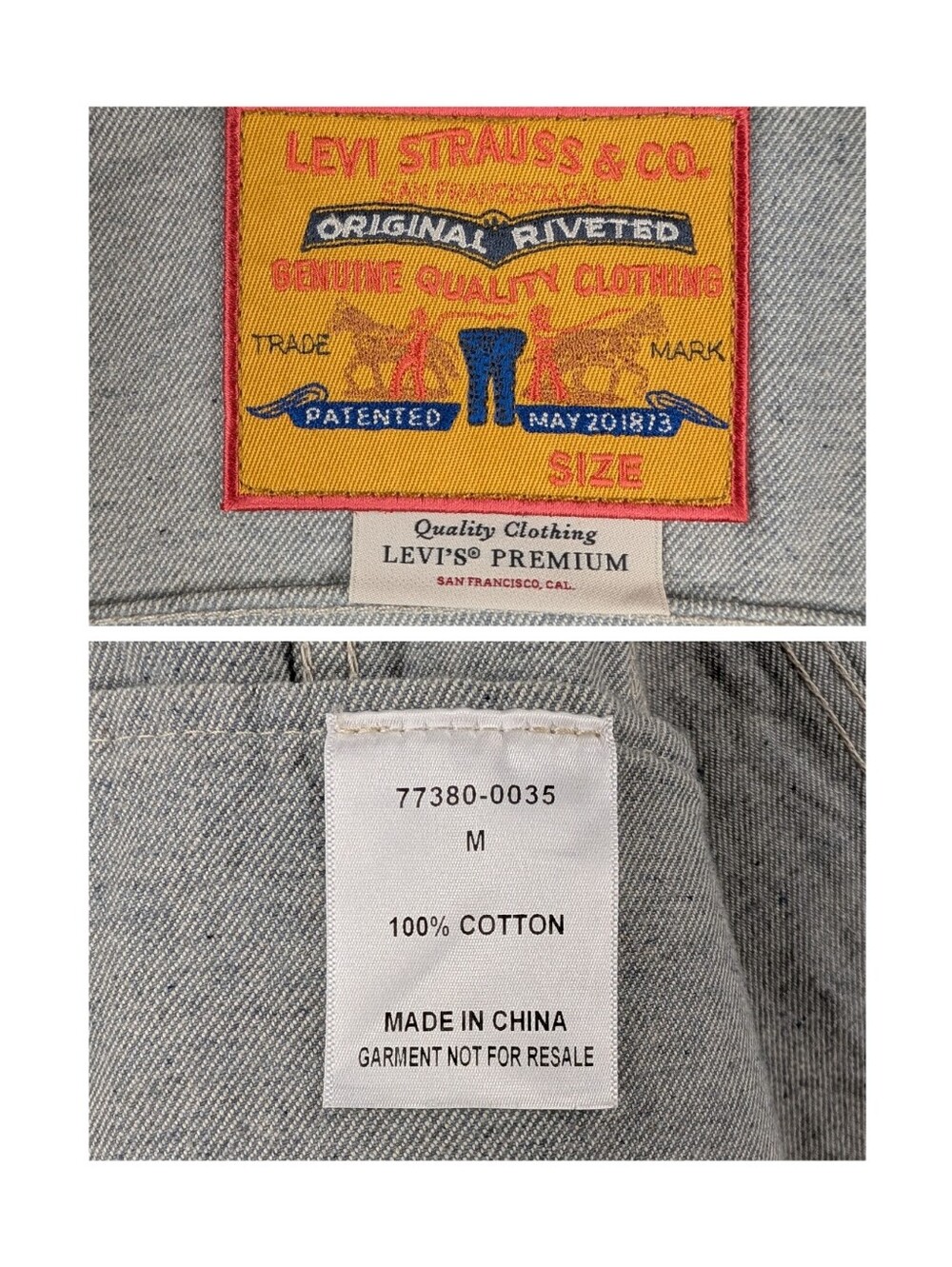 Levi's Premium Vintage Fit Trucker Jacket Leftovers Men's Medium EUC - Picture 10 of 10